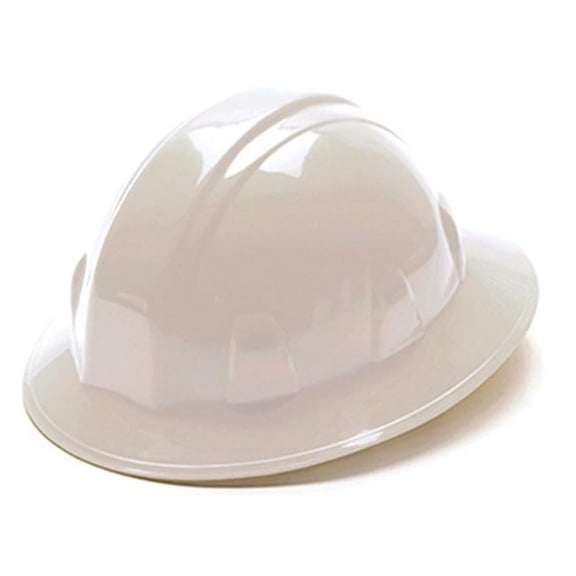 Pyramex Safety Products 241004 TruGuard Full Brim 4 Point Ratchet Hard Hat, White