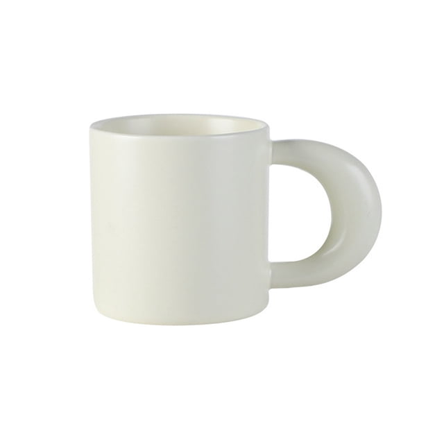 Matsuzay Taza de café de cerámica reutilizable para el hogar, oficina, dormitorio, bebida, té de la leche, taza de desayuno, reutilizable con asa, para Teteras Beige Matsuzay HA081206-05