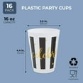 thumbnail image 2 of Striped Plastic Tumbler Cups, Celebrate (16 oz, 16 Pack), 2 of 7