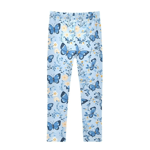 joogoo Girls' Leggings Butterfly Flowers Yoga Pants 6T