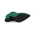 thumbnail image 3 of BLISSFUL STEP Women's Pointy Toe Side Zip Block Heels Ankle Boots Green 7, 3 of 8