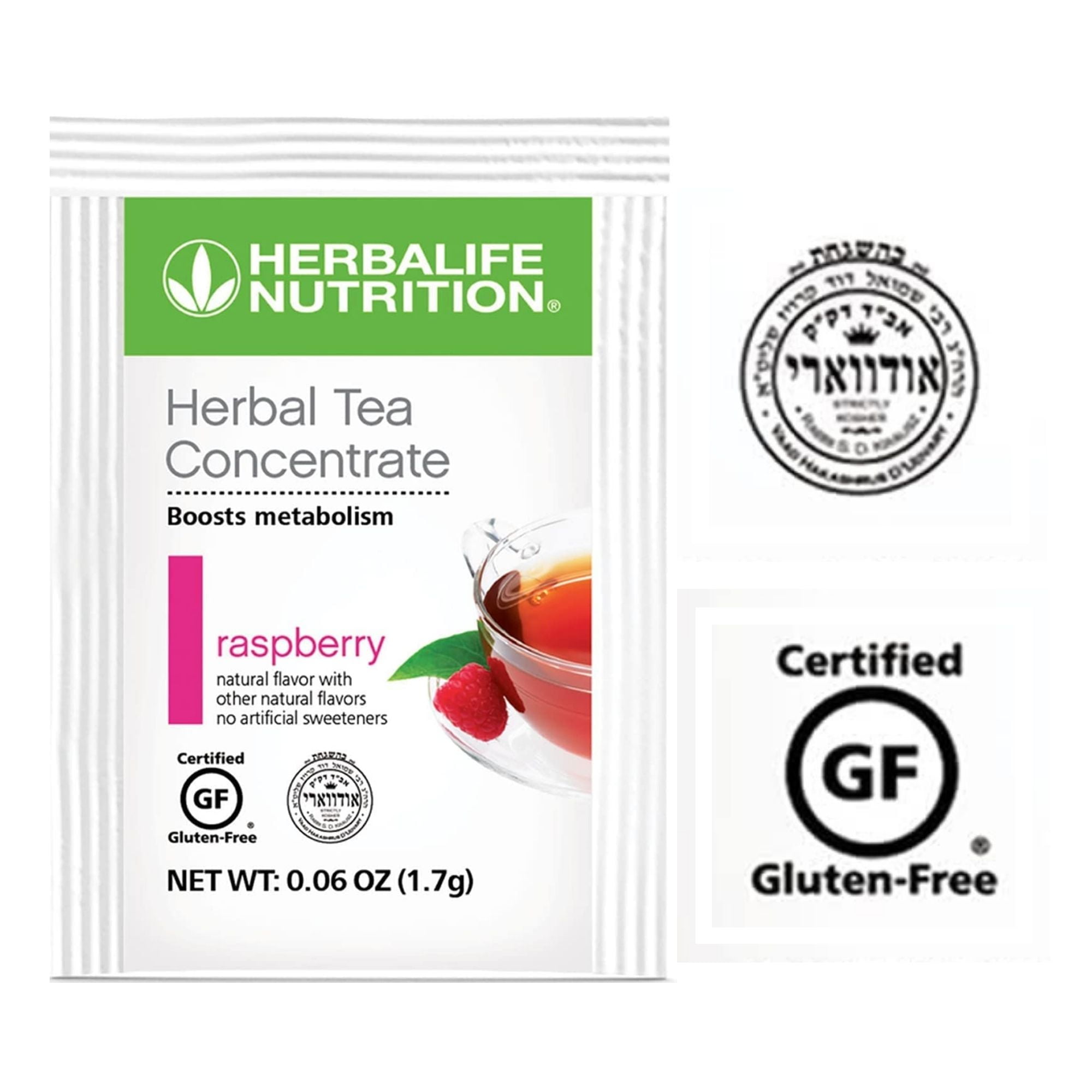 Herba life. Herbal Tea Concentrate All Flavors 25 Packets, Lemon Flavor (5 Packets), Sweet Ginger (5 Packets), Raspberry (5 Packets), Chai (5 Packets), Peach (5 Packets)