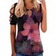 thumbnail image 1 of Gibobby Camisetas Mujer Manga Corta Camiseta manga corta con estampado flores y botones para mujer, camiseta manga corta, informal, Sexy, verano, para (Rosa,CH), 1 of 4