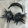 thumbnail image 2 of ECHOME for airpods Max Sea Urchin Earphone Case Matte Black for airpods Max Attachments Y2k Headphone Cover Accessories Earphone Decor (Bright black pair,for airpods max), 2 of 7