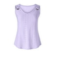 thumbnail image 4 of KIHOUT Summer Tops for Women, Women's Fashion Solid Sleevesless Blouse V Neck Casual Tops (Purple XL), 4 of 6