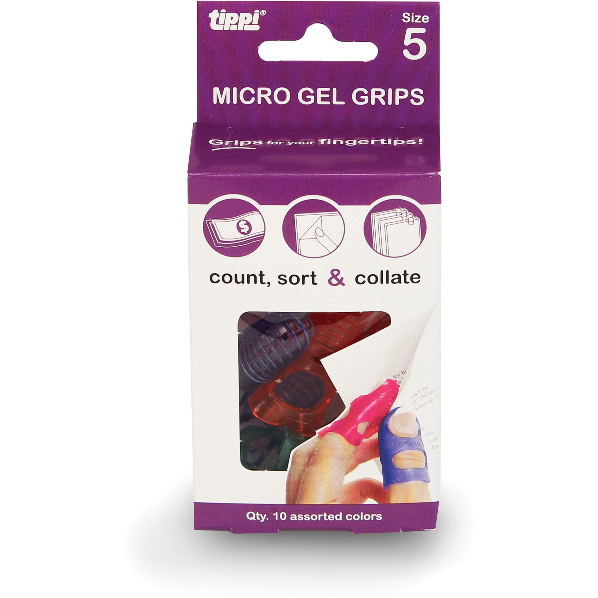 LEE, LEE61050, Tippi MicroGel Fingertip Grips, 10 / Pack, Assorted
