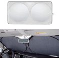 thumbnail image 1 of SHIQI-Car Windshield Sun Shade with Storage Pouch, Car Sun Visor for UV Rays and Sun Heat Protection, Automotive Interior Sun Protection Windshield Sunshade Keeps Your Vehicle Cool (59 * 27.6 inch), 1 of 4