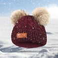 thumbnail image 5 of XMMSWDLA Baby for Girls Cable Knit Winter Hat with Double Hats Sun Hats for Women, 5 of 7