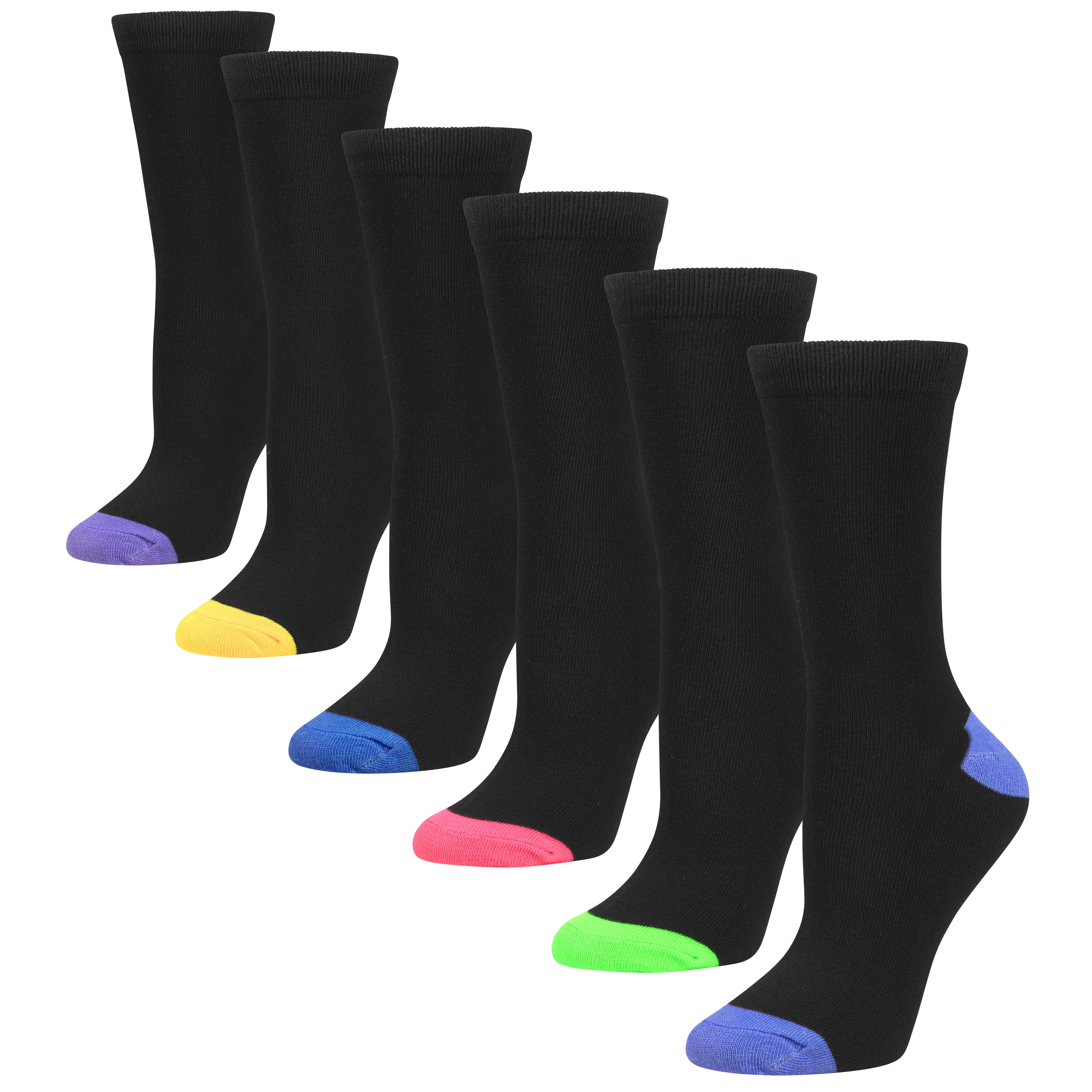 6 Pairs Women’s Colorful Crew Socks Novelty Patterned Fun Socks for