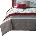 thumbnail image 2 of 8 Piece King Polyester Comforter Set with Floral Print, Multicolor- Saltoro Sherpi, 2 of 7