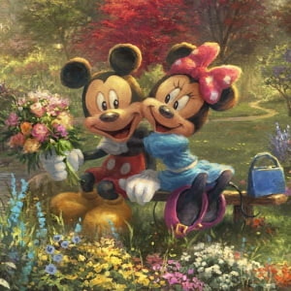 (2 pack) Disney 1 Yard 100% Cotton Mickey and Minnie in Central Park, Multi-color, 44" Wide for Quilting & Sewing