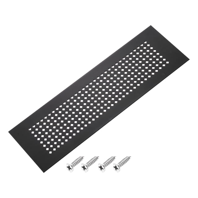 Cubierta de ventilación de puerta Uxcell 13.8 x 3.1" con tornillo negra