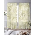 thumbnail image 3 of Ocean Shell Sheer Curtains 2 Panels Set Yellow Sea Shells Coral Stars Yellow Sheer Window Curtains Light Filtering Rod Pocket Voile Drapes for Bedroom Living Room 52"X96", 3 of 9