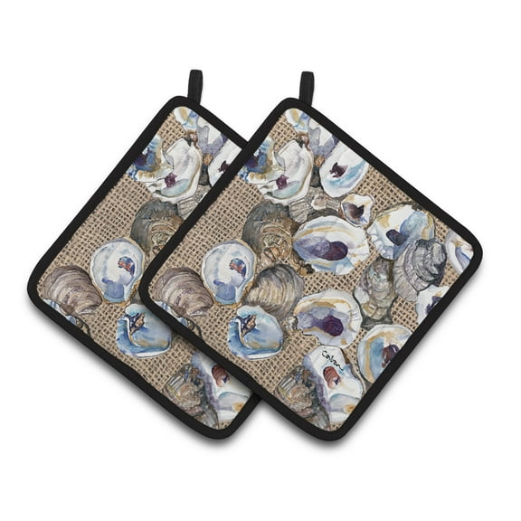 Caroline's Treasures 8734PTHD Oyster Pair of Pot Holders, 7.5HX7.5W, multicolor