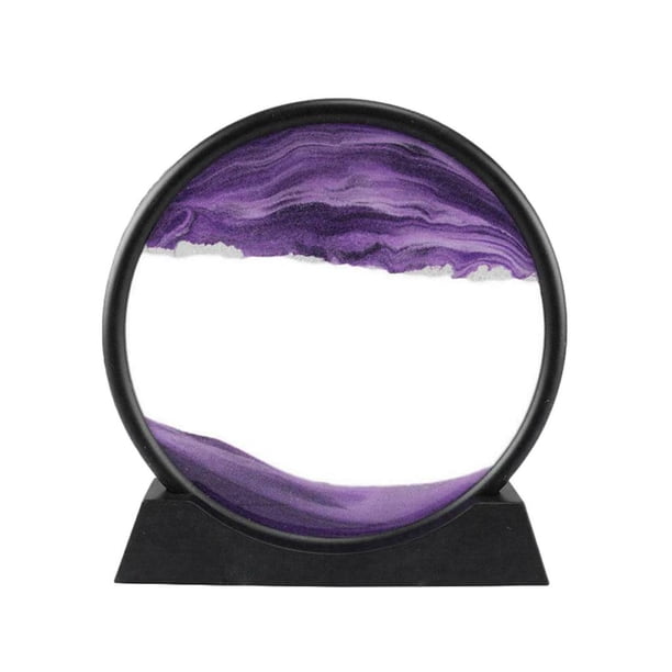 Imagen de arena en movimiento, artesanías de vidrio, paisaje de arena dinámico en movimiento, exhibición de mesa 12 en púrpura