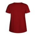 thumbnail image 3 of Horkkom Short Sleeve Shirts for Women Summer Plus Size T Shirts Casual Solid Color Crew Neck Tops Red 3XL, 3 of 4