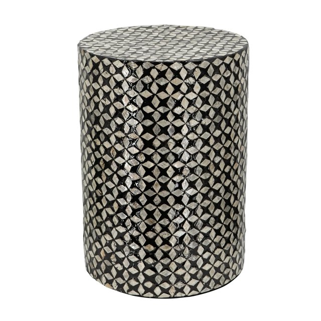 Taburete Capiz Accent de mesa Benzara, 51 cm, diseño cilíndrico