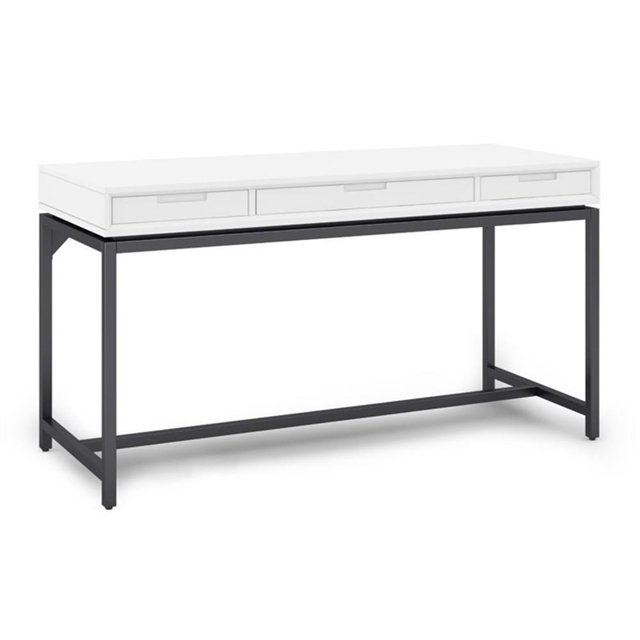 Pemberly Row Modern Solid Hardood Industrial 60 " Desk in White