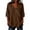 Brown, variant on Womens Palazzo Tops 3/4 Length Sleeve V Neck Blouse Button Up Asymmetrical Hem Work Office Suit Shirts Navy,2xL