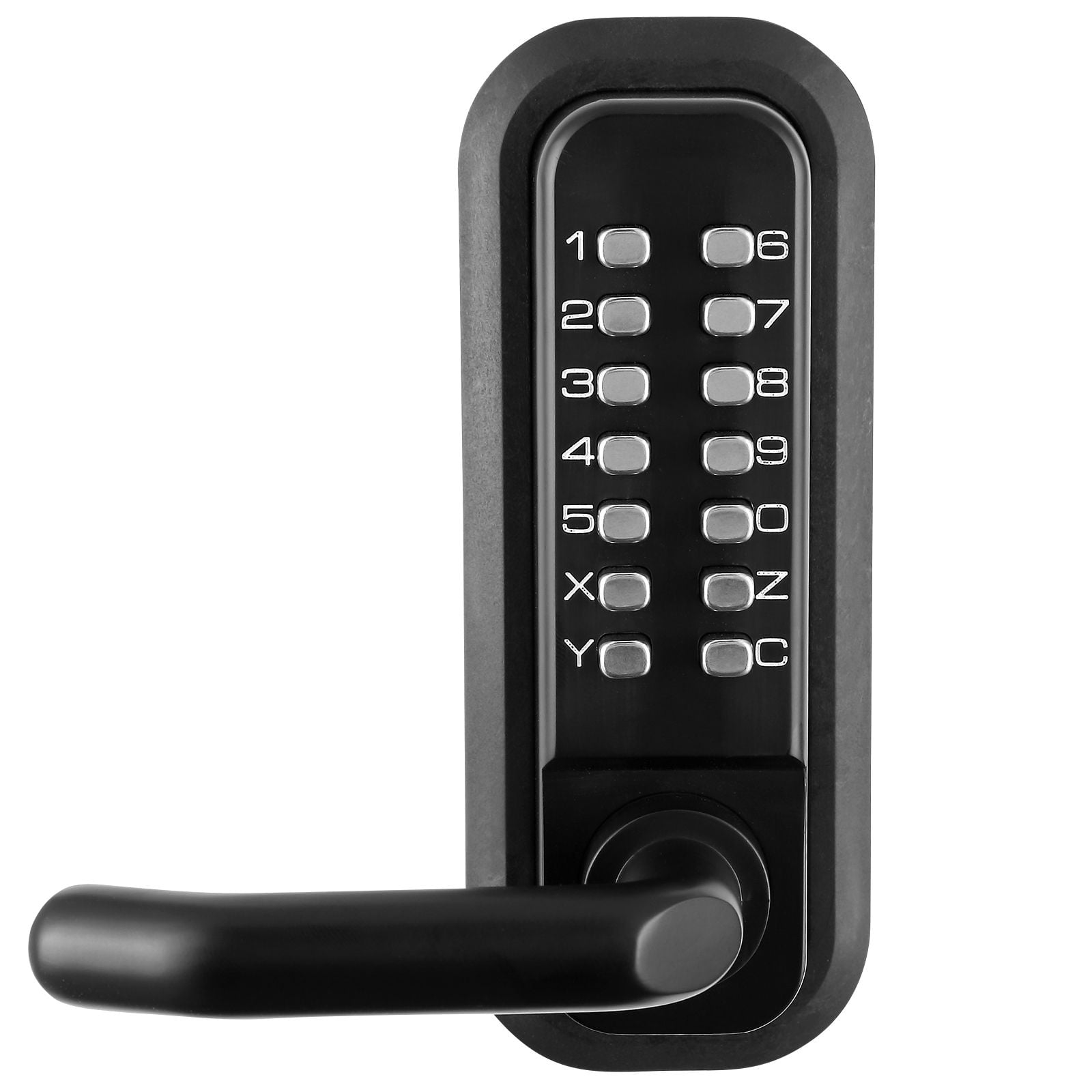 Mechanical Keyless Door Lock Gen2 Double-Sided 4-7 Digit Code No Batteries 1.4-2.5 Inch Door Thickness for Courtyard Gate