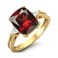 thumbnail image 2 of 925 Sterling Silver Gold Vermeil 9X7mm Cushion Garnet Solitaire Women Mother's Day Gift Ring, 2 of 3