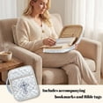 thumbnail image 2 of TSOVTHRID Cross Floral Print Bible Cases for Women Men, Bible Cover Case with Portable Handle, Lightweight Quilted Church Bag for Bibles Study Accessories, White Blue, 2 of 7