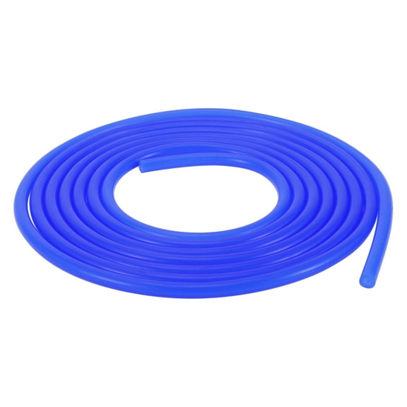 Unique Bargains 1 Pcs Silicone Vacuum Tubing Hose 10Ft 1/8" 3mm ID 2mm Thickness Automotive Vacuum Line High Temperature Blue 130PSI Max Pressure