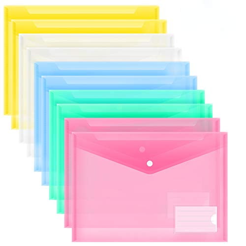 MILOLO Plastic Envelopes Poly Envelopes, 10 Pack US Letter A4 Size ...