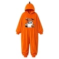 thumbnail image 5 of ibiyuan Pumpkin Print Jack O Lantern Hooded Outfit Adult Plush Halloween Pumpkin Pajamas with Hood One Piece Jumpsuit, 5 of 5
