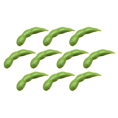 

10Pcs Simulation Soy Bean Plastic Food Models Desktop Food Decors (Green)