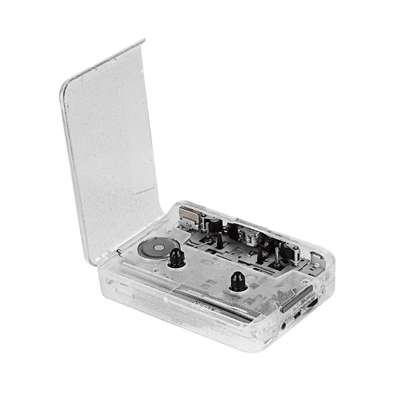Cassette Player Full Transparent Shell Cassette to MP3 Format Tape Player Plug and Play Audio Digital Player for Music