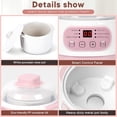 thumbnail image 5 of Pink 1L Ceramic Slow Cooker with Steamer Basket, 200W  Electric Stew Pot for Soups and Porridge, 5 of 6
