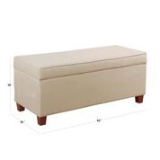 HomePop End of Bed Storage Bench, Cream - image 5 of 6