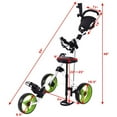 thumbnail image 6 of Patiojoy 3-Wheel Foldable Push Pull Club Trolley Golf Cart With Seat Scoreboard Bag Green, 6 of 6
