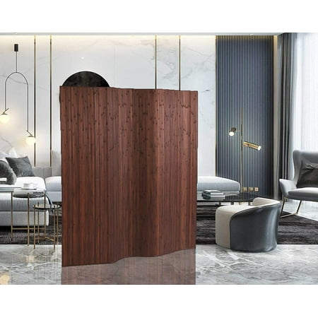 High End Room Dividers Bamboo Room Divider Screen Panel Partition 71’ High X 70’ Wide (Same as of 4 Panels) Brown Color ()