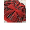 thumbnail image 6 of Elippeo Christmas Dress 12M 2Y 3Y 4Y 5Y 6Y Plaid Print Long Sleeve Round Neck Ruffled Tulle Patchwork A-Line Dress Xmas Clothing, 6 of 10