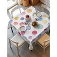 thumbnail image 6 of Rainbow Table Cloth, Colorful Boho Tainted Pattern Polka Dot Modern Waterproof Tablecloth for Square Tables, Reusable Washable Fabric Table Cover for Restaurant Kitchen Dining Tables 60"x60", 6 of 6