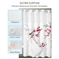thumbnail image 2 of No Hook Cloth Fabric Shower Curtain with Snap in Liner, Cherry Blossoms Waterproof Shower Curtains Set with See Through Top Window, Pink Pastoral Modern Gradient Spring Bath Curtains Shower 60"x72", 2 of 6