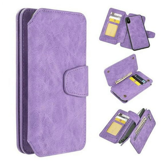 GSA Luxury Leather Flip Wallet Case For iPhone XS Max (6.5") - Lavender