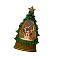 thumbnail image 4 of Sharprepublic Christmas Snow Globe Christmas Tree Music Box Glitter Table Centerpiece Light up Snowman and Broom, 4 of 8