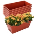 thumbnail image 1 of Chukemaoyi Macetero Para Ventana, Paquete De 7 Cajas De Plástico Para Maceteros De Flores Vegetales, Macetas Rectangulares De 17 Pulgadas Con Platillos Para Interior, Exterior, Jardín, Patio, Decoraci, 1 of 7