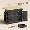 thumbnail image 3 of HOMCOM Kitchen Island with Drop Leaf Kitchen Cart with Pantry Cabinet Black, 3 of 10