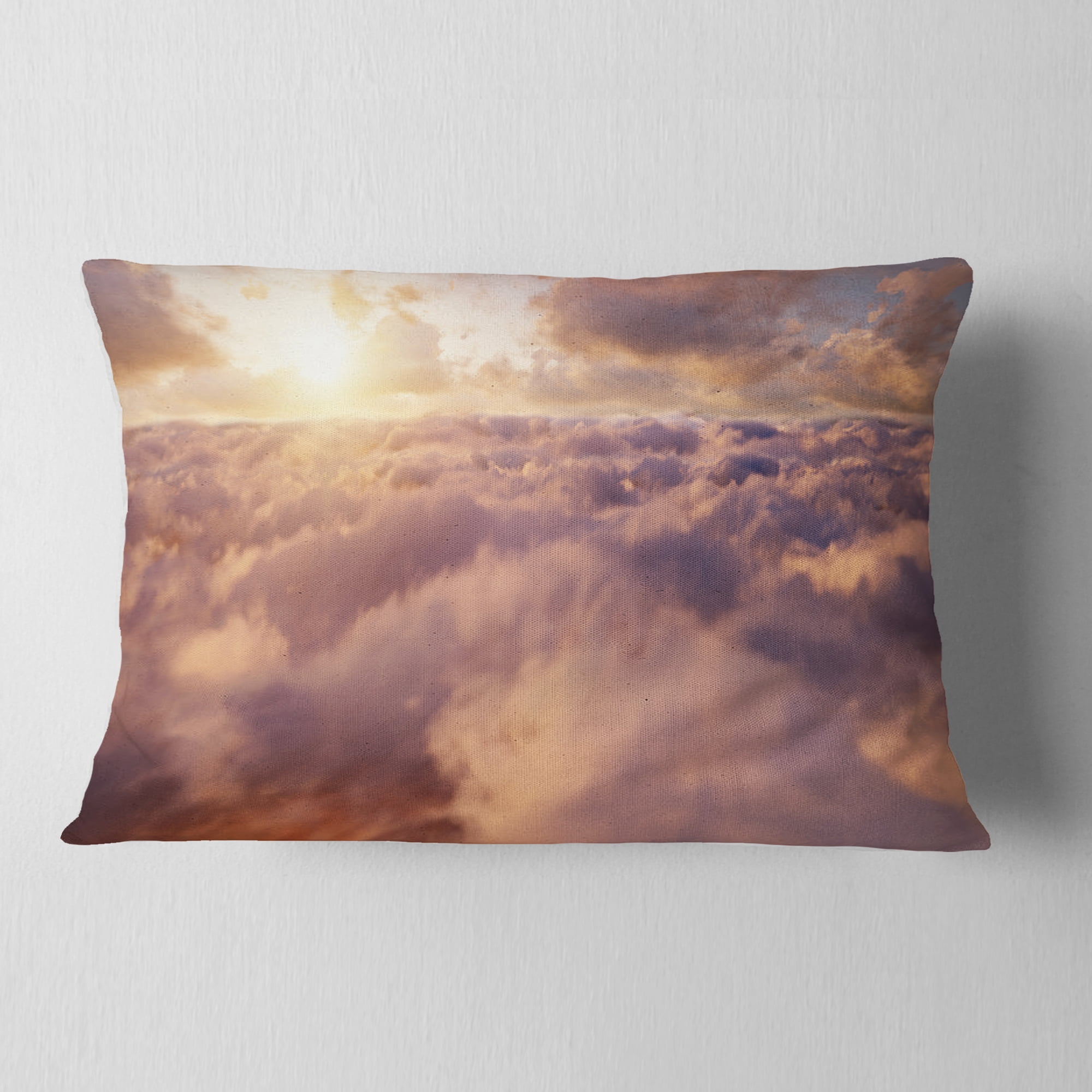 Designart 12" x 20" Multi-color Polyester Throw Pillow