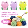 thumbnail image 3 of 4 Pack Frog Knitting Needle Stoppers Knitting Needles Silicone Point, 3 of 8