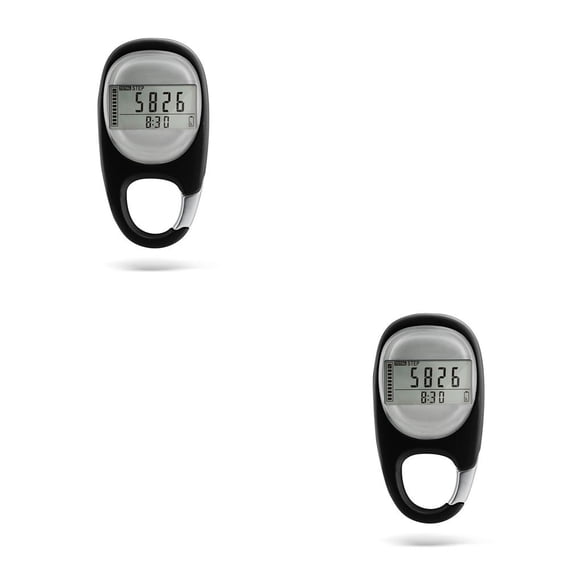 Soidarity Llavero con podómetro para caminar con pantalla Digital 3D, seguimiento preciso de actividad física, contador de pasos, conteo de calorías Negro 2piezas Soidarity CBP375792