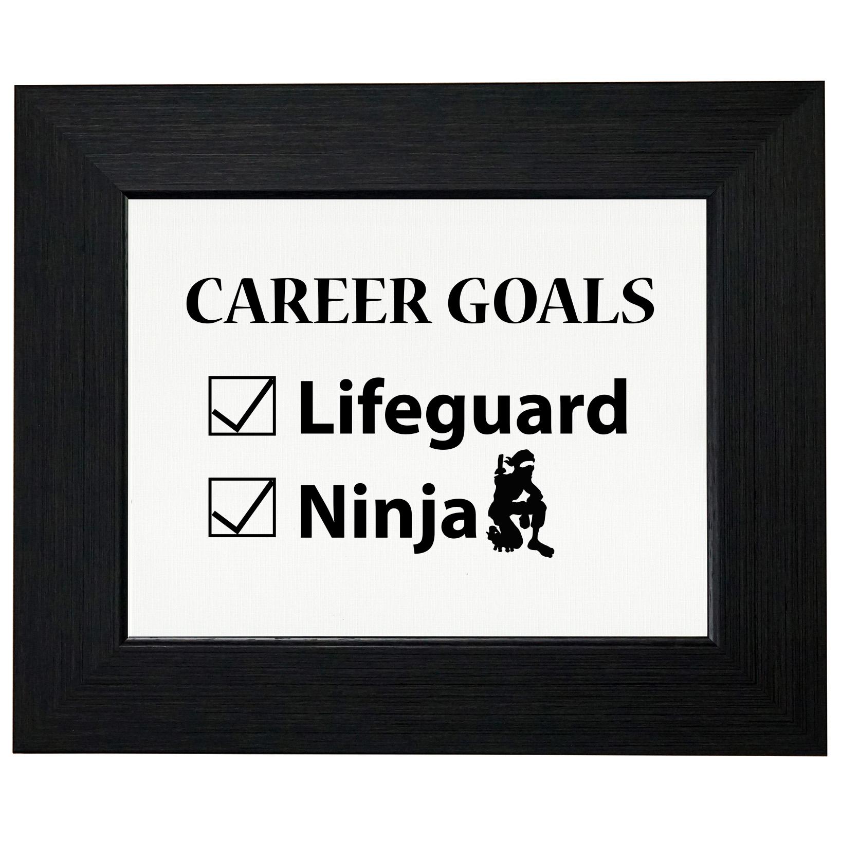 Carrer Goals Lifeguard Ninja Hilarious Checklist Framed Print