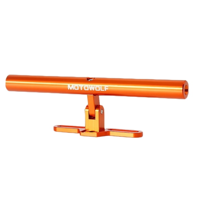 Riwesomey Manillar de extensión de motocicleta, extensor de motocicleta de aleación de aluminio para sostener linterna, velocímetro, teléfono Accesorios para motos naranja