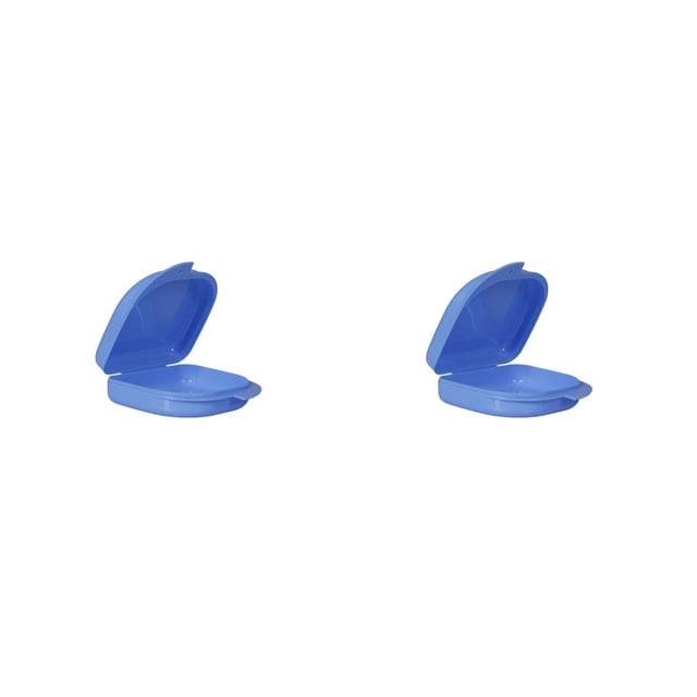 Seitruly Caja de almacenamiento para dentaduras postizas de PP, 2 piezas, protección universal sin olor, a prueba de polvo, resistente a Azul 2piezas
