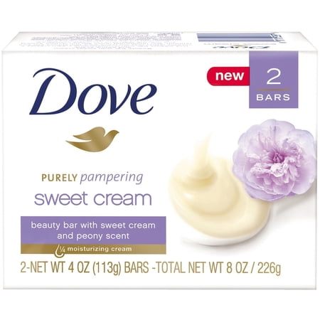 Dove Purely Pampering Beauty Bar Sweet Cream And Peony 4 Ounce, 2 Ct