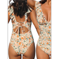 thumbnail image 3 of Women'S Ruffled Swimsuit V Neck Lace Up Color XL, 3 of 6